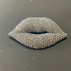 Sonia Rykiel PARIS large crystal LIPS Brooch pin